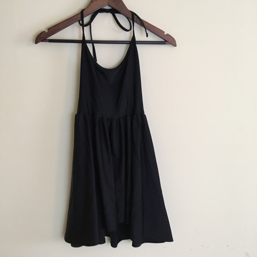 American Apparel Figure Skater Black Shiny Dress S
